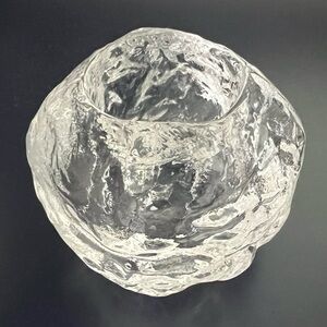 Kosta Boda Full Lead Crystal Glowing Snowball Votive Candle Holder